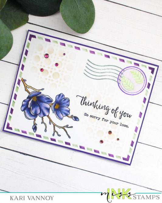 Spring Purple Postage Sympathy Card