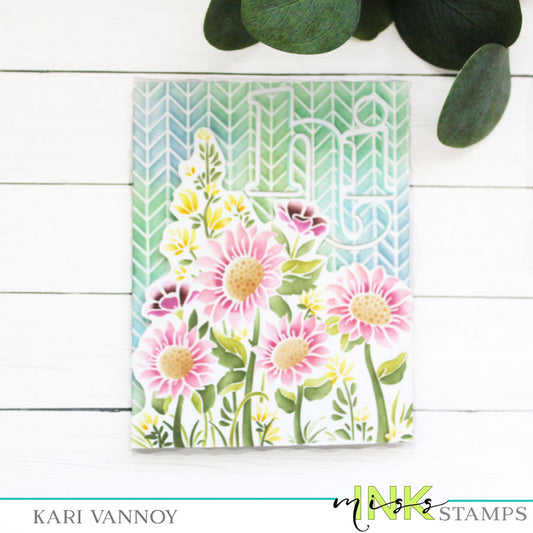 Surprise Z-Fold Card with Wildflowers Layering Stencil